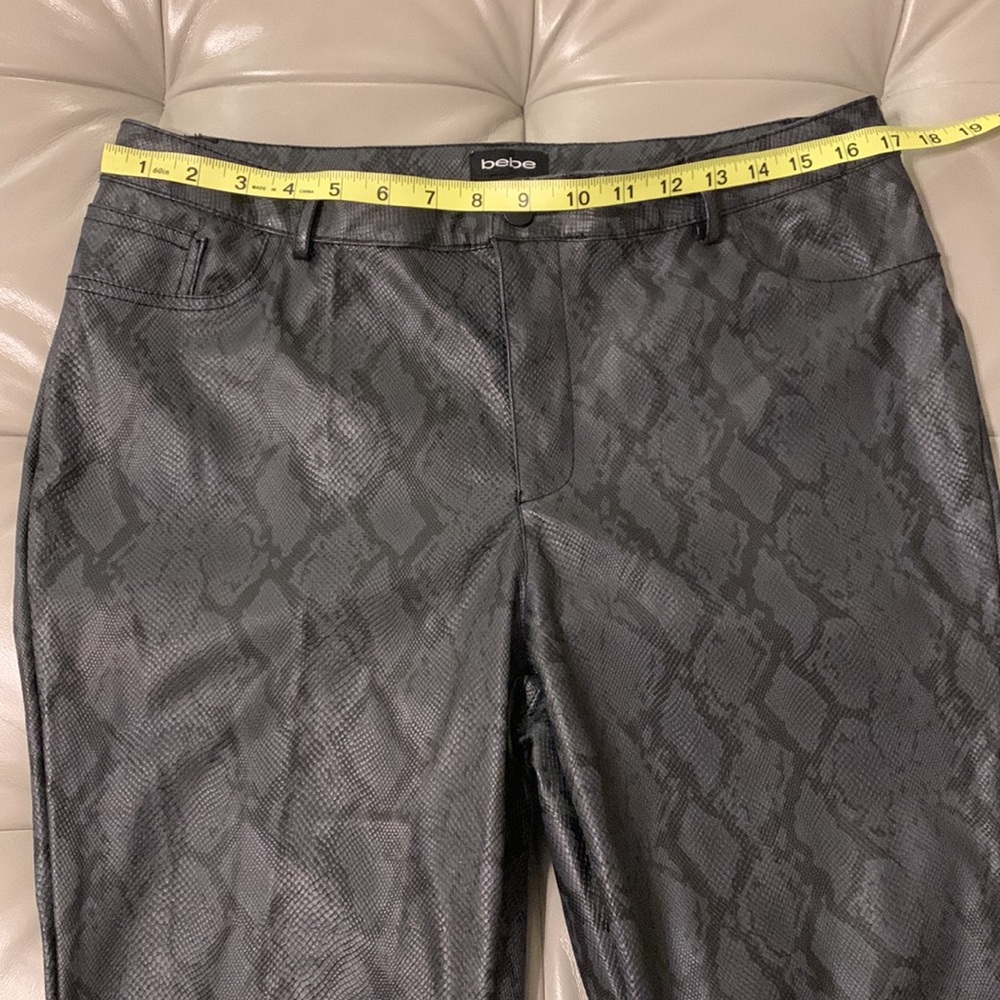 Bebe Gray Python Faux Leather Pants - image 8